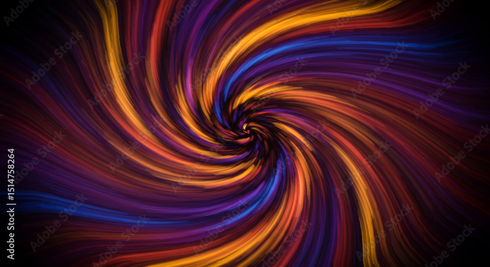 Poster swirling abstract brushstroke texture backdrop with warm and cool color gradient