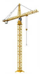 3d Tower Crane Yellow Industrial Machine Construction Equipment