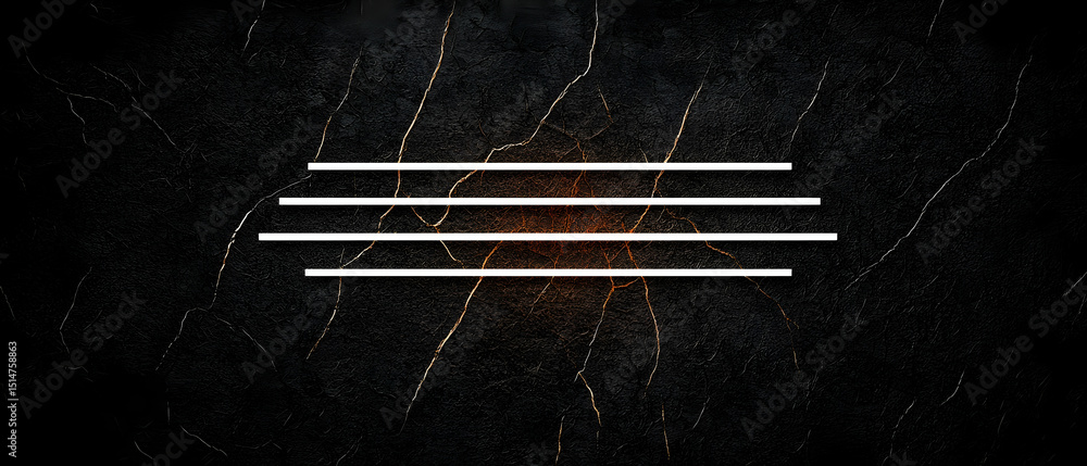 Poster abstract geometric design with black background and white lines