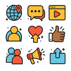 Colorful Social Media Icons Illustration