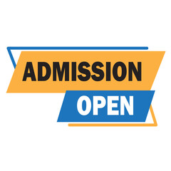 Admission open iconic label vector