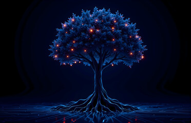 Tech - inspired Glowing Tree