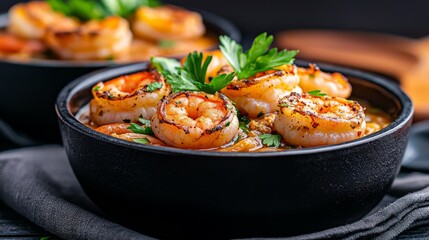 Rustic Cast Iron Pot with Shrimp Tom Yum Soup