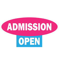 Admission open colorful iconic label