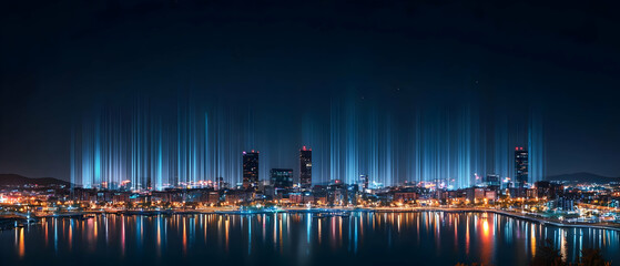 Vibrant Glowing Skyline At Night