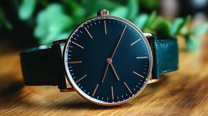 Elegant wristwatch featuring minimalist design and gold accents for modern lifestyle