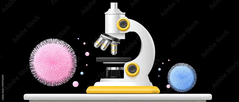 Poster laboratory experiment setup science lab digital illustration clean and colorful flat design table vi