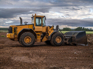 Harvesting beet with a digger in a rural area of ​​the province of Zamora, Spain