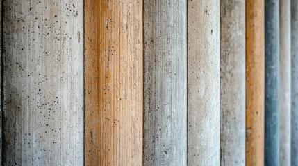 Textured Columns in Varied Gray and Orange Brown Hues