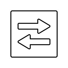 シンプルな双方向の矢印のアイコンイラスト