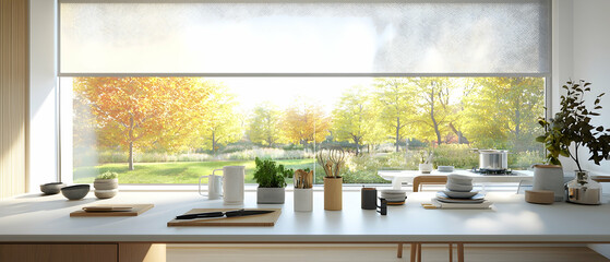 Autumn Kitchen View Through Window