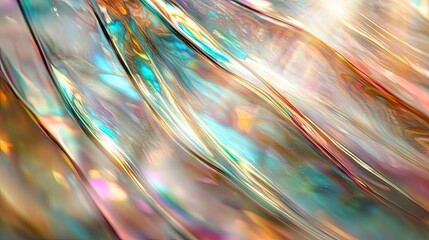 Abstract design of flowing iridescent hues.
