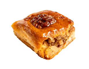 piece of armenian pahlava with walnut cut out