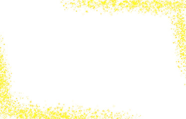 Golden Star Glitter Frame on white transparent Background for Celebratory Designs, 