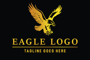 Obraz premium Stylish Eagle Silhouette Logo for Apparel and Prints