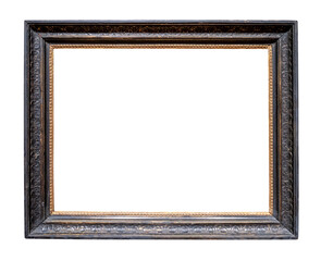 horizontal old carved silver picture frame cutout