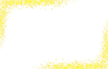 Golden Star Glitter Frame on white transparent Background for Celebratory Designs, 