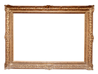 old horizontal baroque picture frame cutout