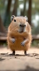 Adorable capybara. A lovely capybara enjoying life to the fullest.