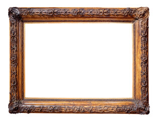 antique horizontal wooden picture frame cutout