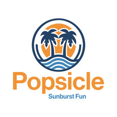 Popsicle and Palm Circle Logo