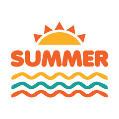 Sun Over Waves Summer Logo