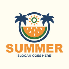 Tropical Orange Sunset Logo
