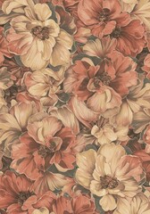 Floral Pattern Seamless Background Texture Vintage Style Art Design