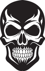 Skull Black White Tribal Design Art Illustration