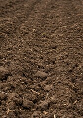 Photo Dark Soil Texture Background Plowing Agriculture Land Surface