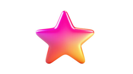 Obraz premium Vibrant 3D Star Emoji with Bright Colors and Glossy Finish Isolated on White Background