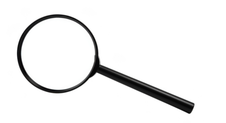 Magnifying glass isolated on transparent background