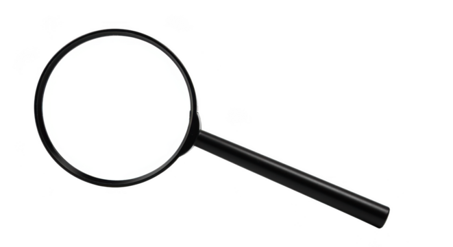 Magnifying glass isolated on transparent background