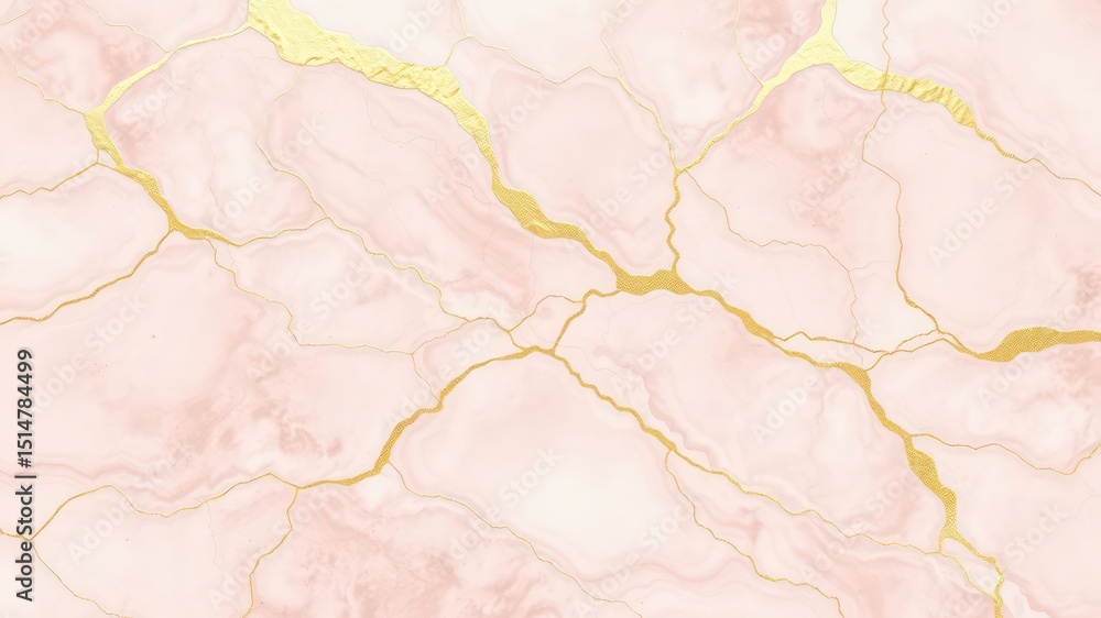 Aufkleber elegant pink and gold textured surface with delicate vein-like patterns forming an exquisite and shi
