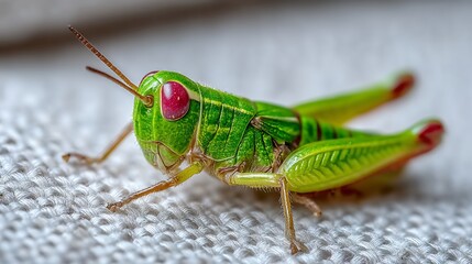 Vibrant Green Grasshopper Close-Up