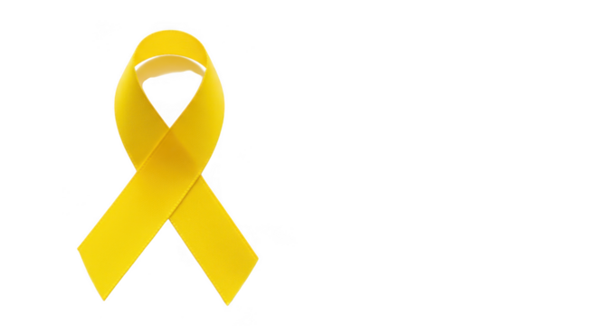 Yellow ribbon for awareness isolated on transparent background - Powered by Adobe