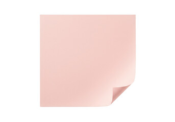 Fototapeta premium Pink paper with curled corner isolated on transparent background