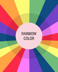 Fototapeta premium Rainbow color wheel concept layout design in vector illustration. Colorful seamless pattern backdrop with multi colors wheel concept. 