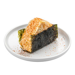 Isolated portion of japanese onigiri snack