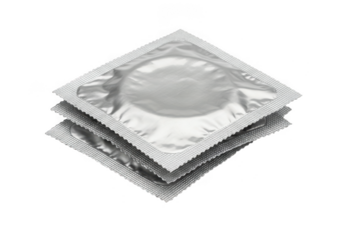 Pile of condoms isolated on transparent background