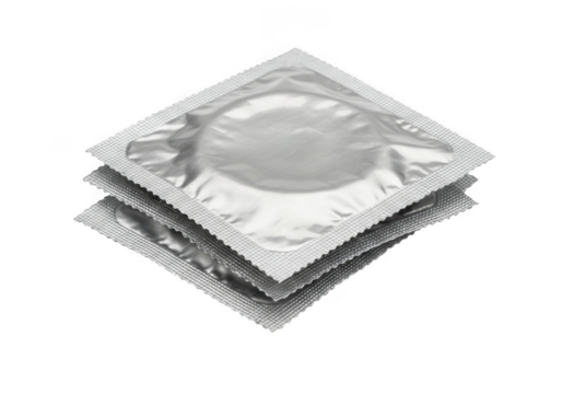 Pile of condoms isolated on transparent background