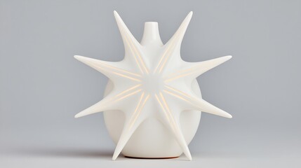Obraz premium Illuminated Ceramic Starburst Vase: A Modern Art Sculpture