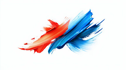 Fototapeta premium Abstract Paint Splash With Red And Blue Colors On White Background