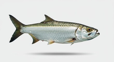 Fototapeta premium Illustration of a Silver Tarpon Fish Animal Sea Wildlife Marine Aquatic