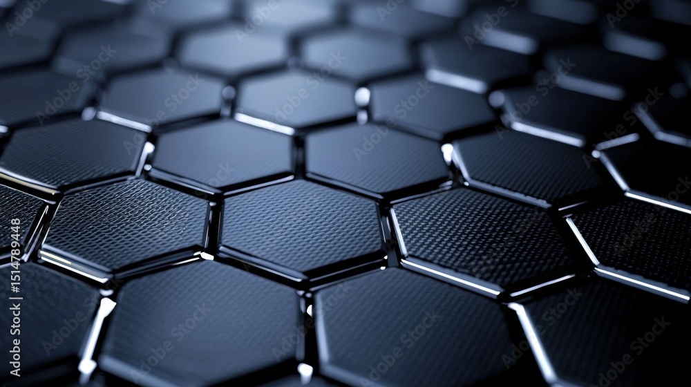 Poster dark hexagonal pattern with glossy surface and textured finish