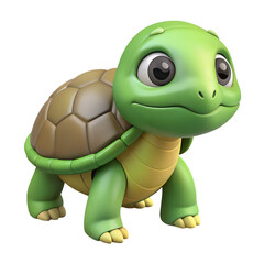 Fototapeta premium 3d Cheerful cartoon vector illustration of a cute tortoise and turtle, perfect for children's nature and wildlife art