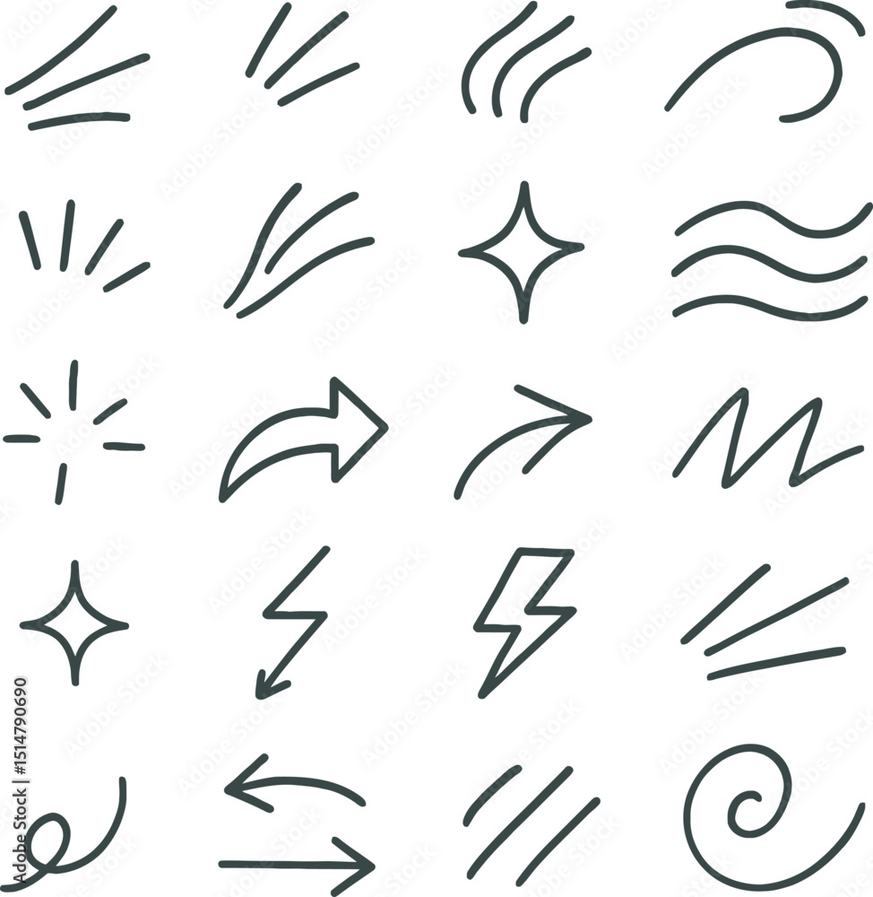 Aufkleber arrow icons and symbols in a black vector set for web and design
