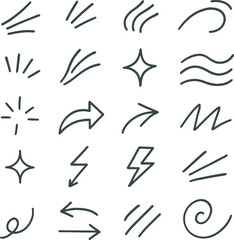 Arrow icons and symbols in a black vector set for web and design