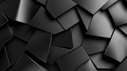 Abstract Black Texture Background with Shiny Geometric Shapes