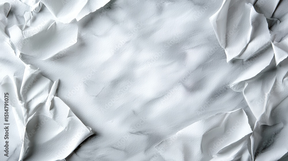 Poster crumpled white paper texture for background or design use